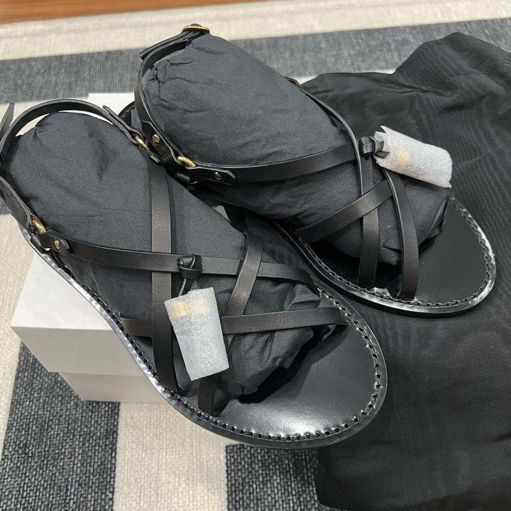 BNIB Celine Tassel Flat Calfskin Sandal Black 38.5